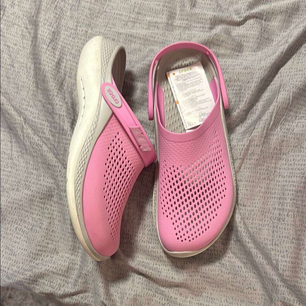 CROCS Pink Mules Breathable Slip-On Comfort